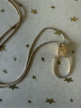 Vintage Gold-tone Lock Charm Pendant Necklace by Monet